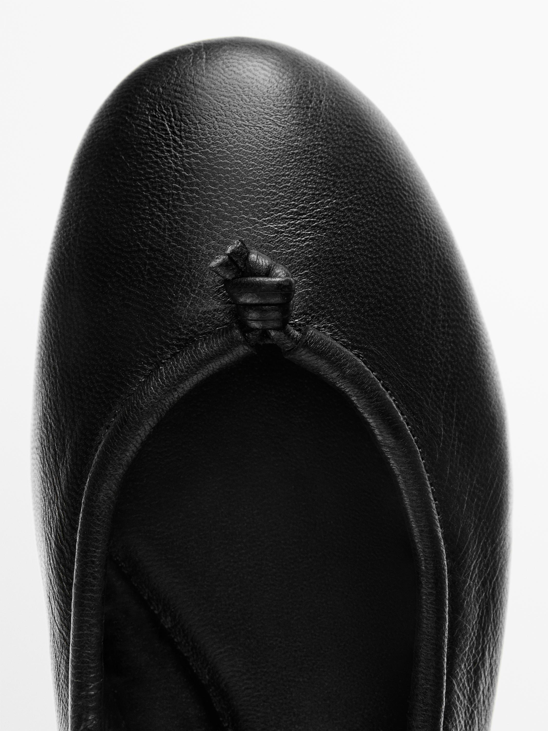 Ballerine cuir nœud